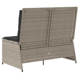 Garden Bench with Cushion Light grey Poly rattan