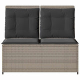 Garden Bench with Cushion Light grey Poly rattan