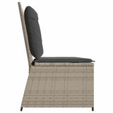 Garden Bench with Cushion Light grey Poly rattan