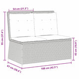 Garden Bench with Cushion Light grey Poly rattan