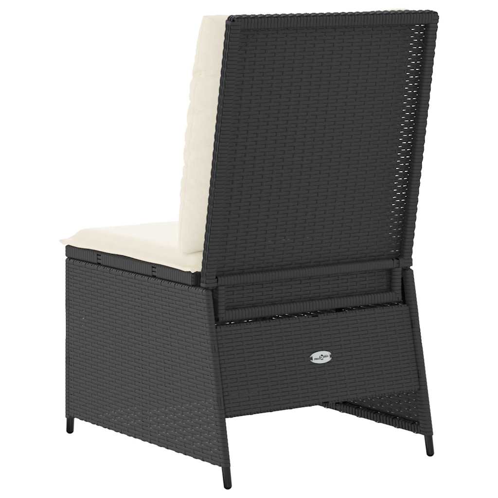 Garden Sofa with Cushion Black Poly rattan