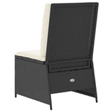 Garden Sofa with Cushion Black Poly rattan