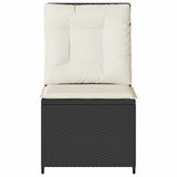 Garden Sofa with Cushion Black Poly rattan