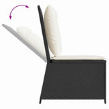 Garden Sofa with Cushion Black Poly rattan