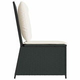Garden Sofa with Cushion Black Poly rattan