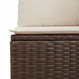 Garden Sofa with Cushion Brown Poly rattan