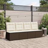 Garden Sofa with Cushion Brown Poly rattan