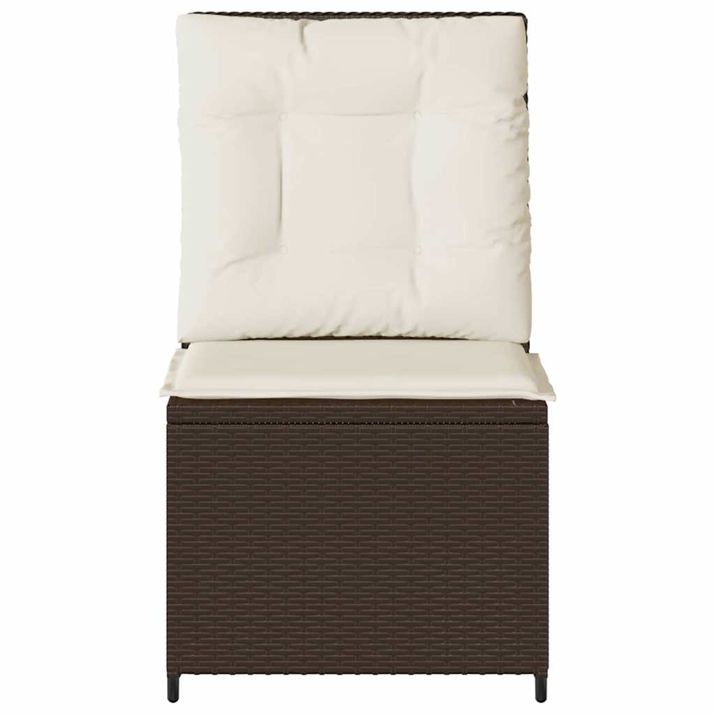 Garden Sofa with Cushion Brown Poly rattan