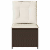 Garden Sofa with Cushion Brown Poly rattan