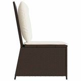 Garden Sofa with Cushion Brown Poly rattan