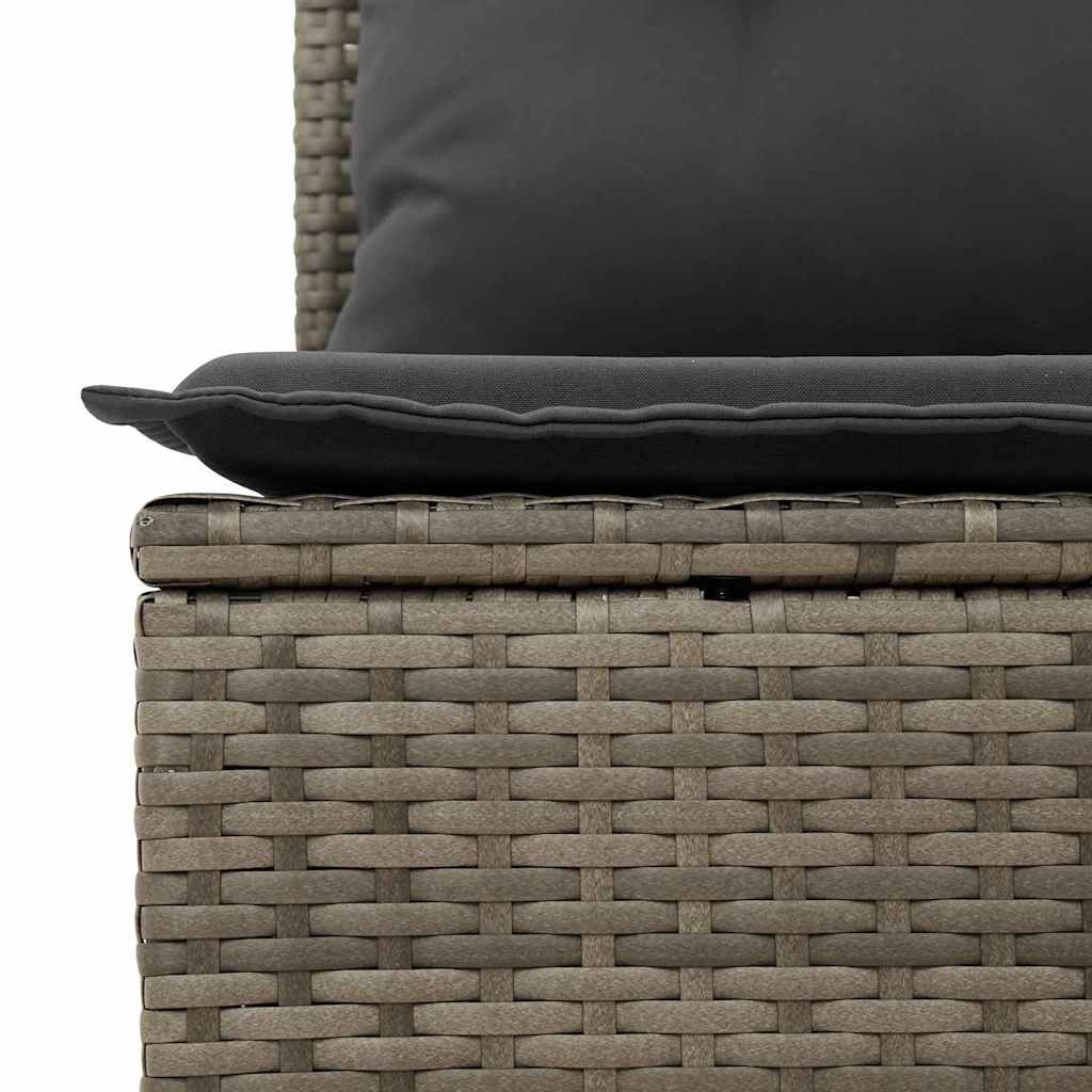 Garden Sofa with Cushion Grey Poly rattan