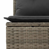 Garden Sofa with Cushion Grey Poly rattan