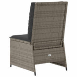 Garden Sofa with Cushion Grey Poly rattan