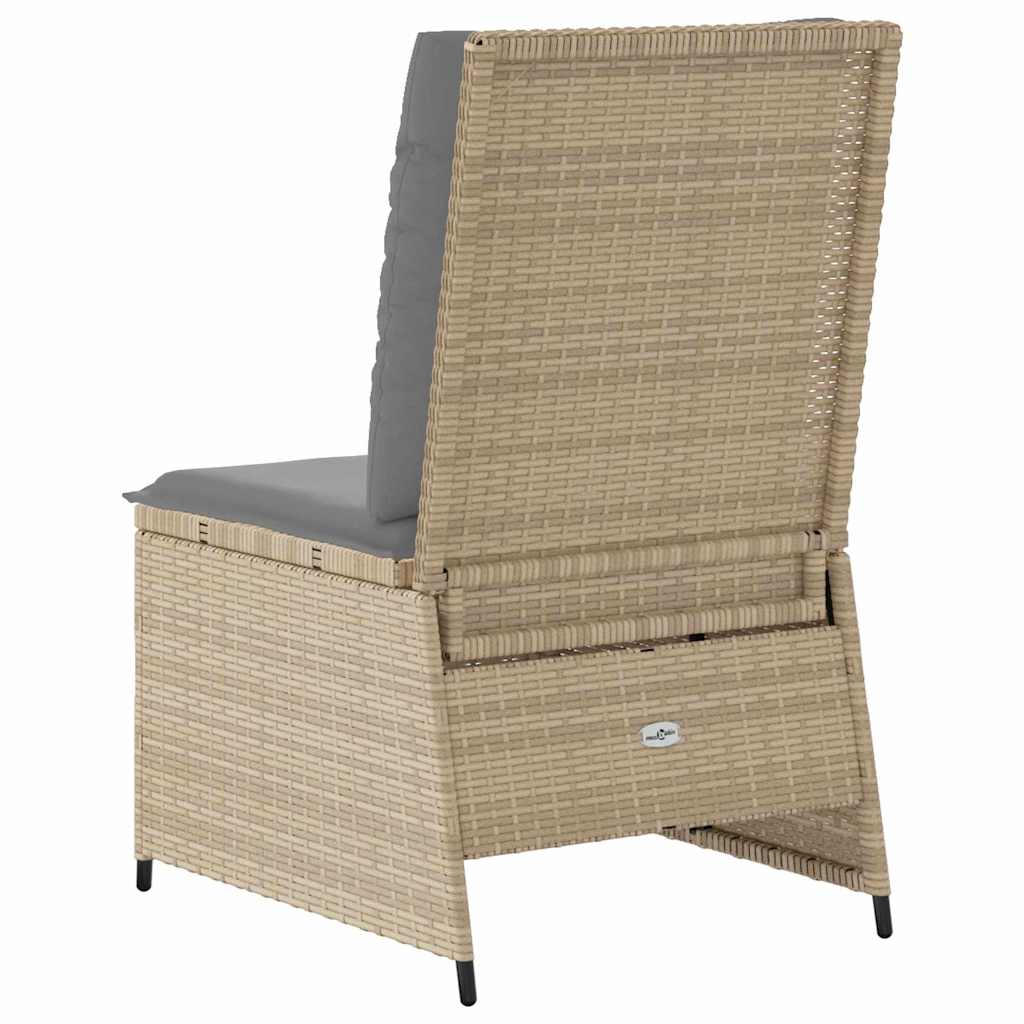 Garden Sofa with Cushion Beige Poly rattan