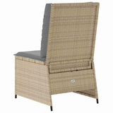 Garden Sofa with Cushion Beige Poly rattan