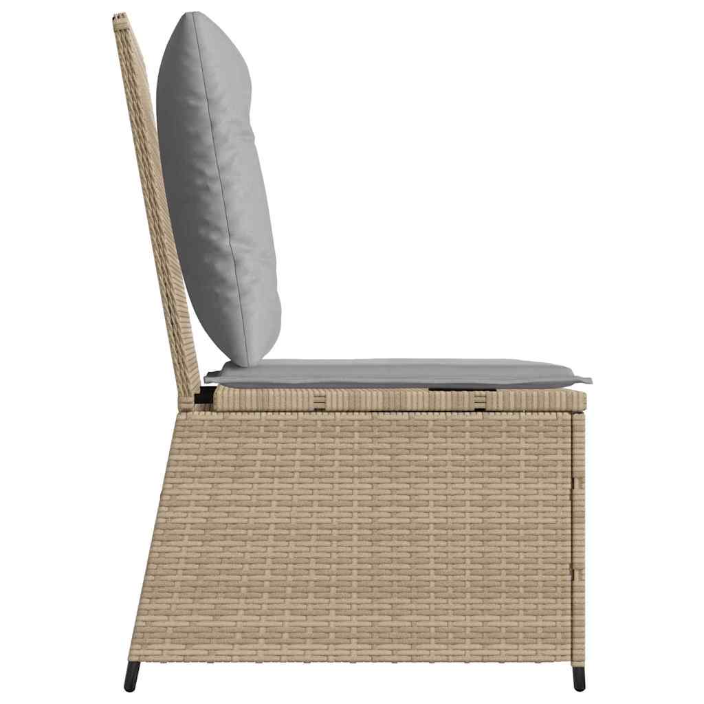 Garden Sofa with Cushion Beige Poly rattan