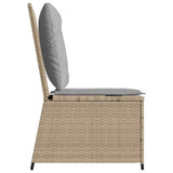 Garden Sofa with Cushion Beige Poly rattan