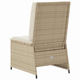 Garden Sofa with Cushion Beige Poly rattan