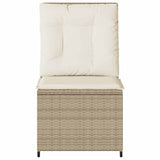 Garden Sofa with Cushion Beige Poly rattan