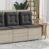 Garden Sofa with Cushion Light Grey Poly Rattan