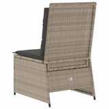 Garden Sofa with Cushion Light grey Poly rattan