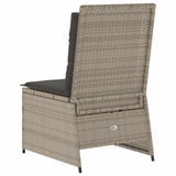 Garden Sofa with Cushion Light Grey Poly Rattan