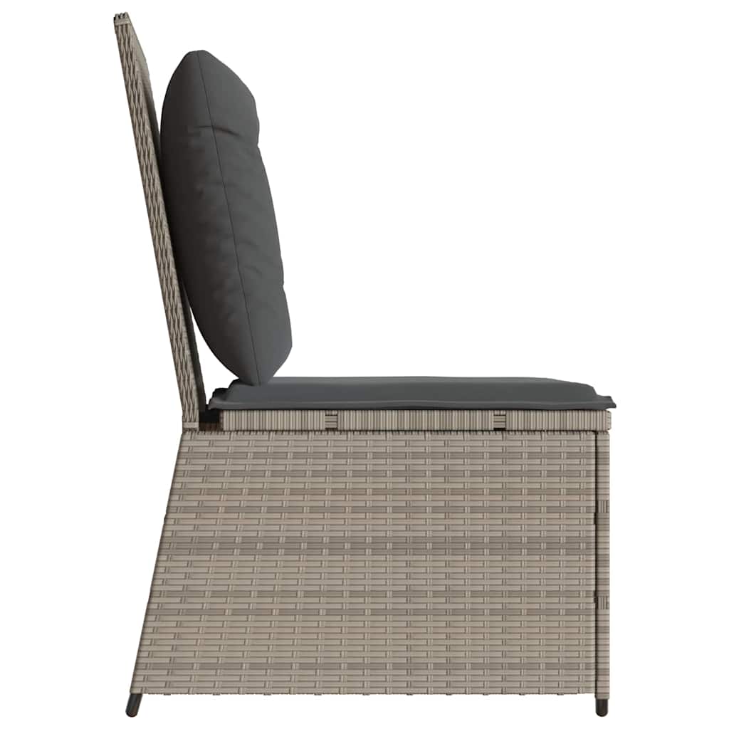 Garden Sofa with Cushion Light grey Poly rattan