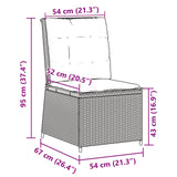 Garden Sofa with Cushion Light Grey Poly Rattan