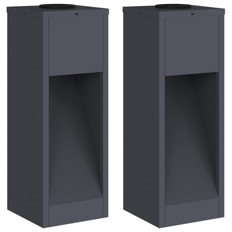 Solar Led Pathway Light 2 pcs Anthracite Cold Rolled Steel