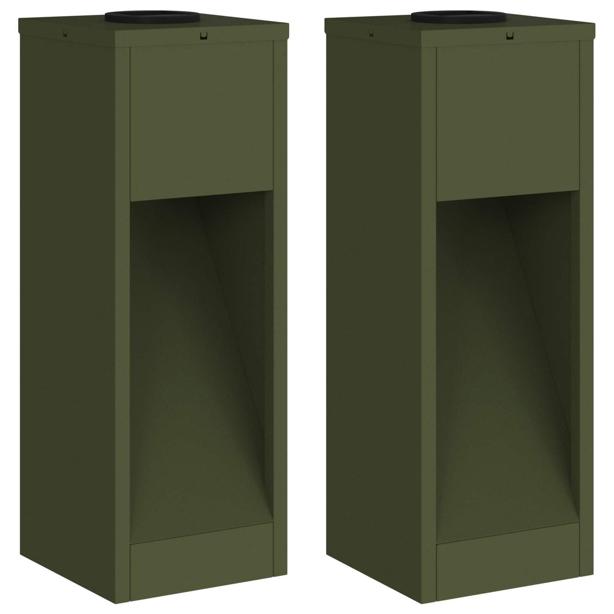 Solar Led Pathway Light 2 pcs Olive Green Cold Rolled Steel