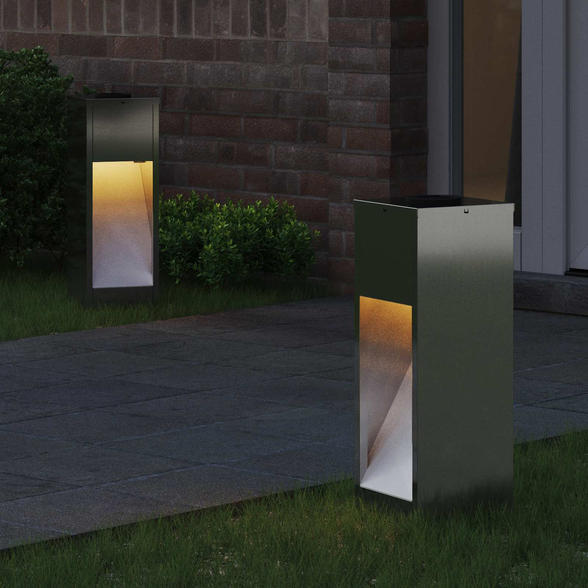 Solar Led Pathway Light 2 pcs Galvanized Galvanized