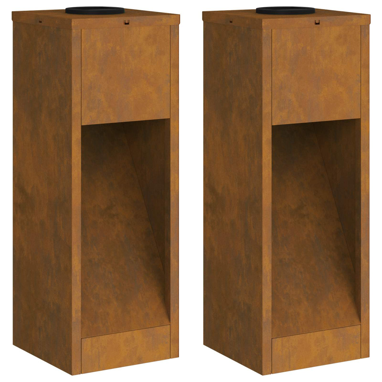 Solar Led Pathway Light 2 pcs Corten Steel Corten Steel