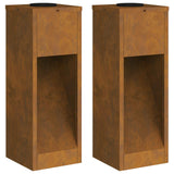 Solar Led Pathway Light 2 pcs Corten Steel Corten Steel