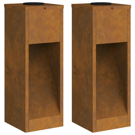 Solar Led Pathway Light 2 pcs Corten Steel Corten Steel