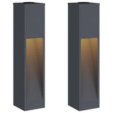 Solar Led Pathway Light 2 pcs Anthracite Cold Rolled Steel