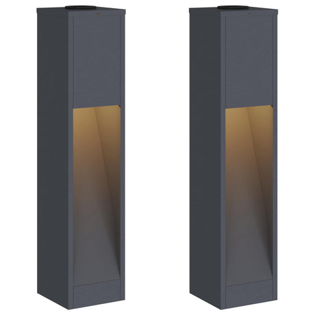 Solar Led Pathway Light 2 pcs Anthracite Cold Rolled Steel