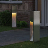 Solar Led Pathway Light 2 pcs Stainless Steel Stainless Steel