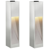 Solar Led Pathway Light 2 pcs Galvanized Galvanized