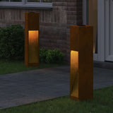 Solar Led Pathway Light 2 pcs Corten Steel Corten Steel