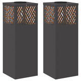 Solar LED Pathway Light 2 pcs Black Cold Rolled Steel