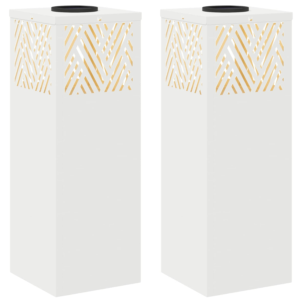 Solar LED Pathway Light 2 pcs White Cold Rolled Steel