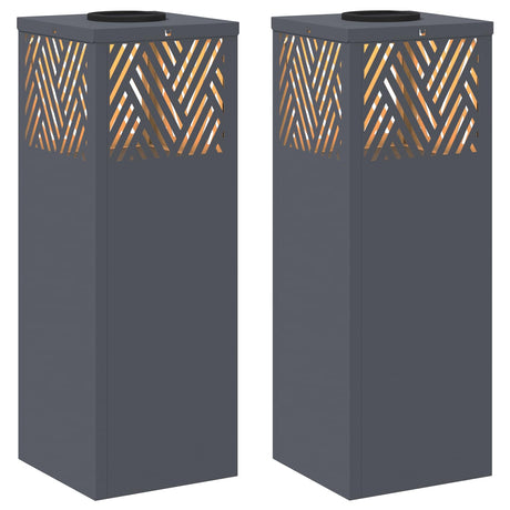 Solar LED Pathway Light 2 pcs Anthracite Cold Rolled Steel