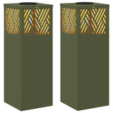 Solar LED Pathway Light 2 pcs Olive Green Cold Rolled Steel