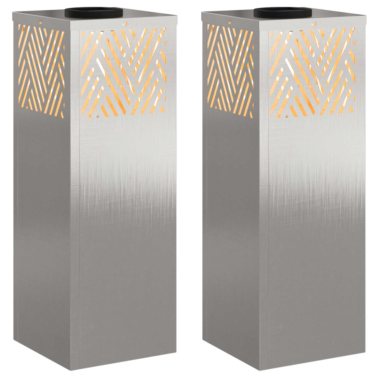 Solar LED Pathway Light 2 pcs Stainless Steel Stainless Steel