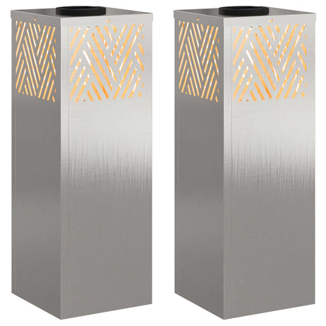 Solar LED Pathway Light 2 pcs Stainless Steel Stainless Steel