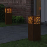 Solar LED Pathway Light 2 pcs Corten Steel Corten Steel