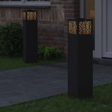 Solar LED Pathway Light 2 pcs Black Cold Rolled Steel
