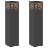 Solar LED Pathway Light 2 pcs Black Cold Rolled Steel