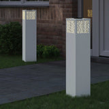 Solar LED Pathway Light 2 pcs White Cold Rolled Steel