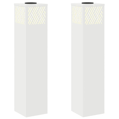 Solar LED Pathway Light 2 pcs White Cold Rolled Steel